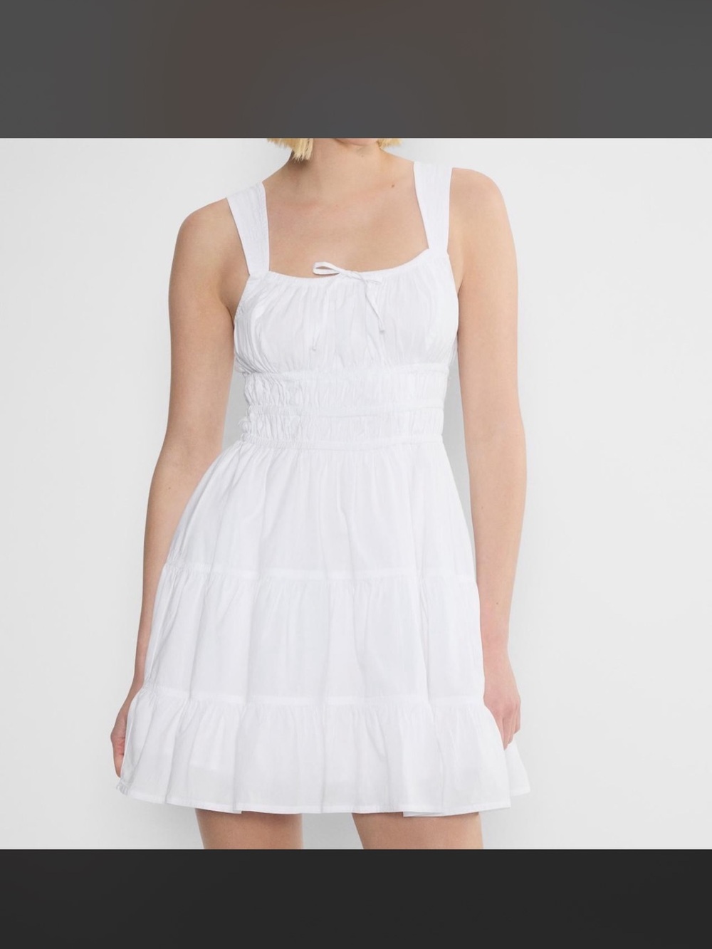 Aritzia Sunday Best Martine Poplin Mini Dress white XS